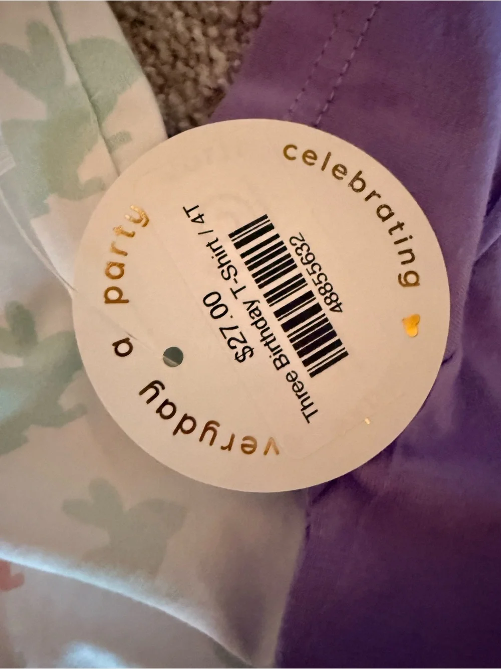Girls' Lavender 'Three' Short-Sleeve Graphic Tee
